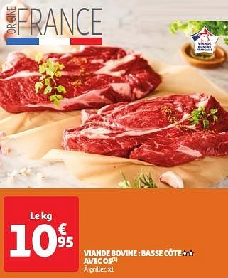 Promoties Viande bovine basse côte avec os - Huismerk - Auchan - Geldig van 30/04/2024 tot 06/05/2024 bij Auchan
