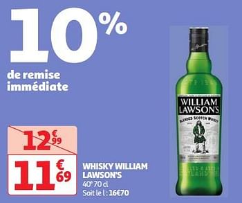 Promotions Whisky william lawson`s - William Lawson's - Valide de 30/04/2024 à 06/05/2024 chez Auchan Ronq