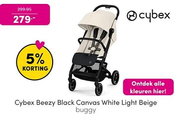 Promotions Cybex beezy black canvas white light beige buggy - Cybex - Valide de 30/04/2024 à 06/05/2024 chez Baby & Tiener Megastore