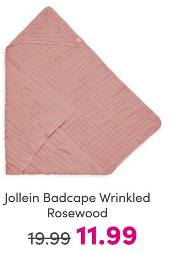 Promotions Jollein badcape wrinkled rosewood - Jollein - Valide de 30/04/2024 à 06/05/2024 chez Baby & Tiener Megastore