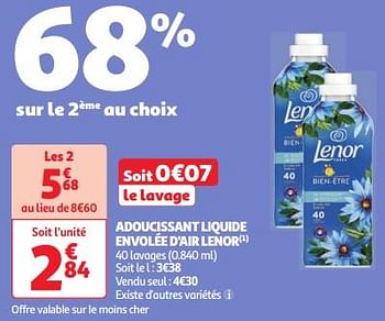 Promotions Adoucissant liquide envolée d`air lenor - Lenor - Valide de 30/04/2024 à 06/05/2024 chez Auchan Ronq