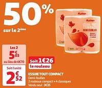 Promotions Essuie tout compact - Produit Maison - Auchan Ronq - Valide de 30/04/2024 à 06/05/2024 chez Auchan Ronq