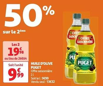Promotions Huile d`olive puget - Puget - Valide de 30/04/2024 à 06/05/2024 chez Auchan Ronq