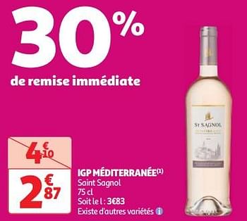 Promotions Igp méditerranée saint sagnol - Vins rosé - Valide de 30/04/2024 à 06/05/2024 chez Auchan Ronq