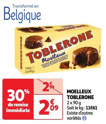 Promotions Moelleux toblerone - Toblerone - Valide de 30/04/2024 à 06/05/2024 chez Auchan Ronq