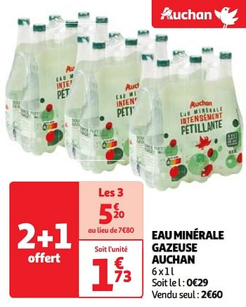 Promoties Eau minérale gazeuse auchan - Huismerk - Auchan - Geldig van 30/04/2024 tot 06/05/2024 bij Auchan