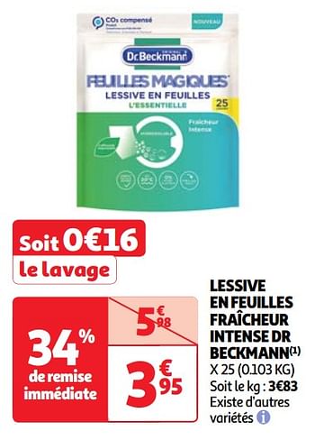 Promoties Lessive en feuilles fraîcheur intense dr beckmann - Dr. Beckmann - Geldig van 30/04/2024 tot 06/05/2024 bij Auchan