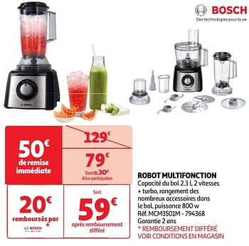 Promotions Bosch robot multifonction - Bosch - Valide de 30/04/2024 à 06/05/2024 chez Auchan Ronq