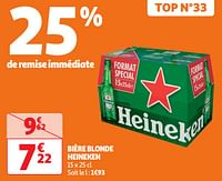 Promotions Bière blonde heineken - Heineken - Valide de 30/04/2024 à 05/05/2024 chez Auchan Ronq