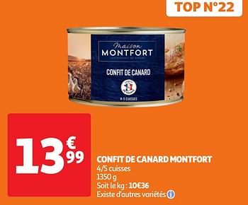 Promoties Confit de canard montfort - Maison Montfort - Geldig van 30/04/2024 tot 05/05/2024 bij Auchan