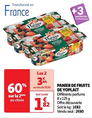 Promotions Panier de fruits de yoplait - Yoplait - Valide de 30/04/2024 à 05/05/2024 chez Auchan Ronq