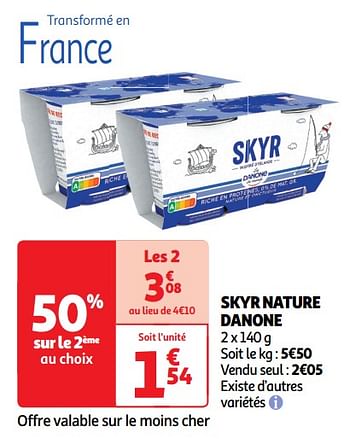 Promoties Skyr nature danone - Danone - Geldig van 30/04/2024 tot 05/05/2024 bij Auchan