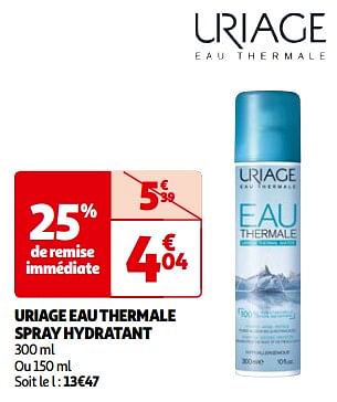 Promotions Uriage eau thermale spray hydratant - URIAGE - Valide de 30/04/2024 à 20/05/2024 chez Auchan Ronq