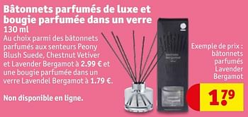 Promotions Bâtonnets parfumés lavender bergamot - Produit maison - Kruidvat - Valide de 30/04/2024 à 12/05/2024 chez Kruidvat