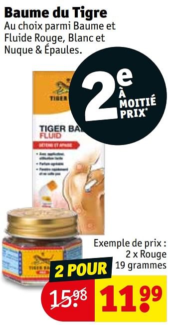 Promoties Baume du tigre rouge - Tiger Balm - Geldig van 30/04/2024 tot 12/05/2024 bij Kruidvat