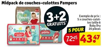 Promoties Couches-culottes taille 6 baby dry - Pampers - Geldig van 30/04/2024 tot 12/05/2024 bij Kruidvat