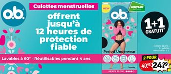 Promoties Culottes menstruelles o.b. - OB - Geldig van 30/04/2024 tot 12/05/2024 bij Kruidvat