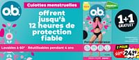 Promotions Culottes menstruelles o.b. - OB - Valide de 30/04/2024 à 12/05/2024 chez Kruidvat