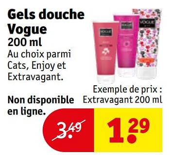 Promoties Gels douche vogue extravagant - Vogue - Geldig van 30/04/2024 tot 12/05/2024 bij Kruidvat