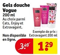 Promotions Gels douche vogue extravagant - Vogue - Valide de 30/04/2024 à 12/05/2024 chez Kruidvat