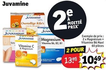 Promoties Magnésium + vitamine b6 maxi - Juvamine - Geldig van 30/04/2024 tot 12/05/2024 bij Kruidvat