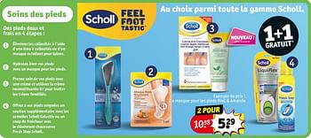 Promoties Masque pour les pieds miel + amande - Scholl - Geldig van 30/04/2024 tot 12/05/2024 bij Kruidvat