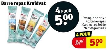 Promoties Barre repas caramel et sel de mer - Huismerk - Kruidvat - Geldig van 30/04/2024 tot 12/05/2024 bij Kruidvat