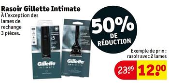 Promoties Rasoir gillette intimate rasoir avec 2 lames - Gillette - Geldig van 30/04/2024 tot 12/05/2024 bij Kruidvat