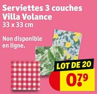 Promotions Serviettes 3 couches villa volance - Villa Volance - Valide de 30/04/2024 à 12/05/2024 chez Kruidvat