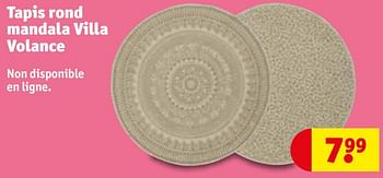 Promotions Tapis rond mandala villa volance - Villa Volance - Valide de 30/04/2024 à 12/05/2024 chez Kruidvat