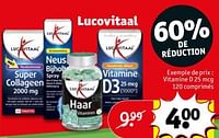Promotions Vitamine d 25 mcg - Lucovitaal - Valide de 30/04/2024 à 12/05/2024 chez Kruidvat
