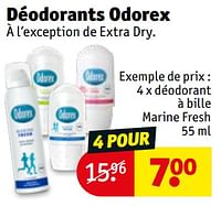 Promotions Déodorant à bille marine fresh - Odorex - Valide de 30/04/2024 à 12/05/2024 chez Kruidvat