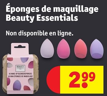Promoties Éponges de maquillage beauty essentials - Beauty Essentials - Geldig van 30/04/2024 tot 12/05/2024 bij Kruidvat