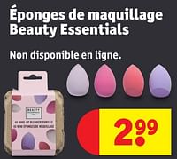 Promotions Éponges de maquillage beauty essentials - Beauty Essentials - Valide de 30/04/2024 à 12/05/2024 chez Kruidvat