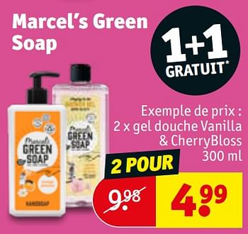 Promoties Gel douche vanilla + cherrybloss - Marcel's Green Soap - Geldig van 30/04/2024 tot 12/05/2024 bij Kruidvat