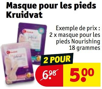 Promoties Masque pour les pieds nourishing - Huismerk - Kruidvat - Geldig van 30/04/2024 tot 12/05/2024 bij Kruidvat