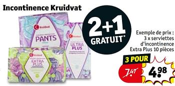 Promotions Serviettes d’incontinence extra plus - Produit maison - Kruidvat - Valide de 30/04/2024 à 12/05/2024 chez Kruidvat