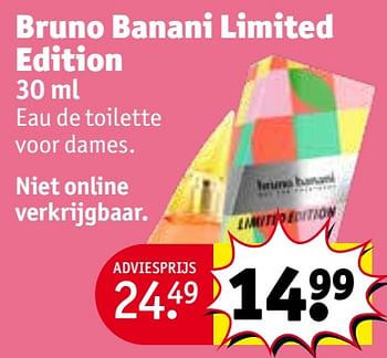 Promotions Bruno banani limited edition edt - Bruno Banani - Valide de 30/04/2024 à 12/05/2024 chez Kruidvat