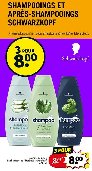 Promotions Shampooing 7 herbes schwarzkopf - Schwarzkopf - Valide de 30/04/2024 à 12/05/2024 chez Kruidvat