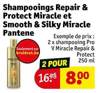 Promotions Shampooing pro v miracle repair + protect - Pantene - Valide de 30/04/2024 à 12/05/2024 chez Kruidvat