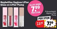 Promoties Lipgloss lifter plump - Maybelline - Geldig van 30/04/2024 tot 12/05/2024 bij Kruidvat