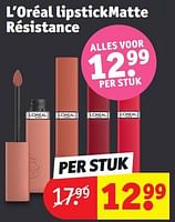 Promoties L’oréal lipstickmatte résistance - L'Oreal Paris - Geldig van 30/04/2024 tot 12/05/2024 bij Kruidvat