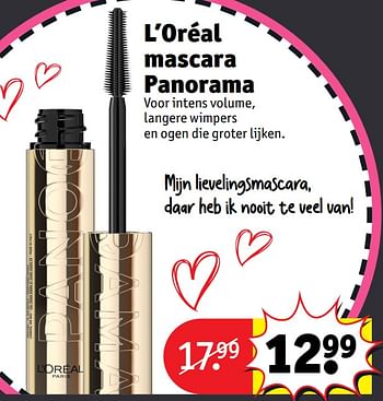 Promotions L’oréal mascara panorama - L'Oreal Paris - Valide de 30/04/2024 à 12/05/2024 chez Kruidvat