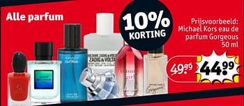 Promoties Michael kors eau de parfum gorgeous - Michael Kors - Geldig van 30/04/2024 tot 12/05/2024 bij Kruidvat