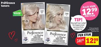 Promotions Préférence le blonding toner platinum ice - L'Oreal Paris - Valide de 30/04/2024 à 12/05/2024 chez Kruidvat