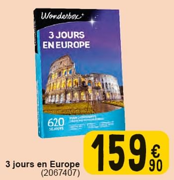 Promoties 3 jours en europe - Wonderbox - Geldig van 30/04/2024 tot 13/05/2024 bij Cora