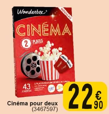 Promoties Cinéma pour deux - Wonderbox - Geldig van 30/04/2024 tot 13/05/2024 bij Cora