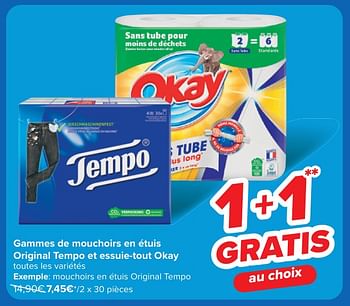 Promotions Mouchoirs en étuis original tempo - Tempo - Valide de 30/04/2024 à 13/05/2024 chez Carrefour