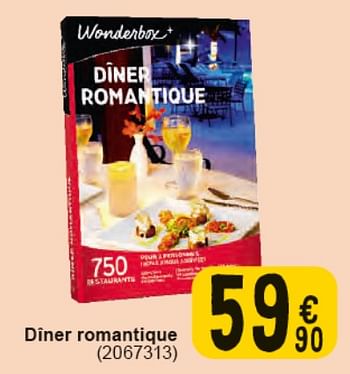 Promoties Dîner romantique - Wonderbox - Geldig van 30/04/2024 tot 13/05/2024 bij Cora