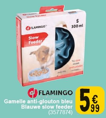 Promoties Gamelle anti-glouton bleu - Flamingo - Geldig van 30/04/2024 tot 13/05/2024 bij Cora